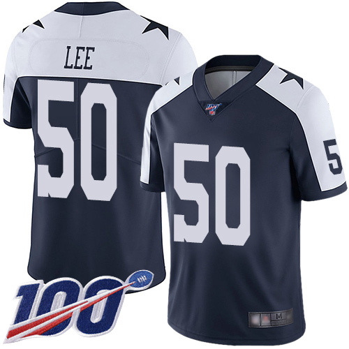 Men Dallas Cowboys Limited Navy Blue Sean Lee Alternate #50 100th Season Vapor Untouchable Throwback NFL Jersey